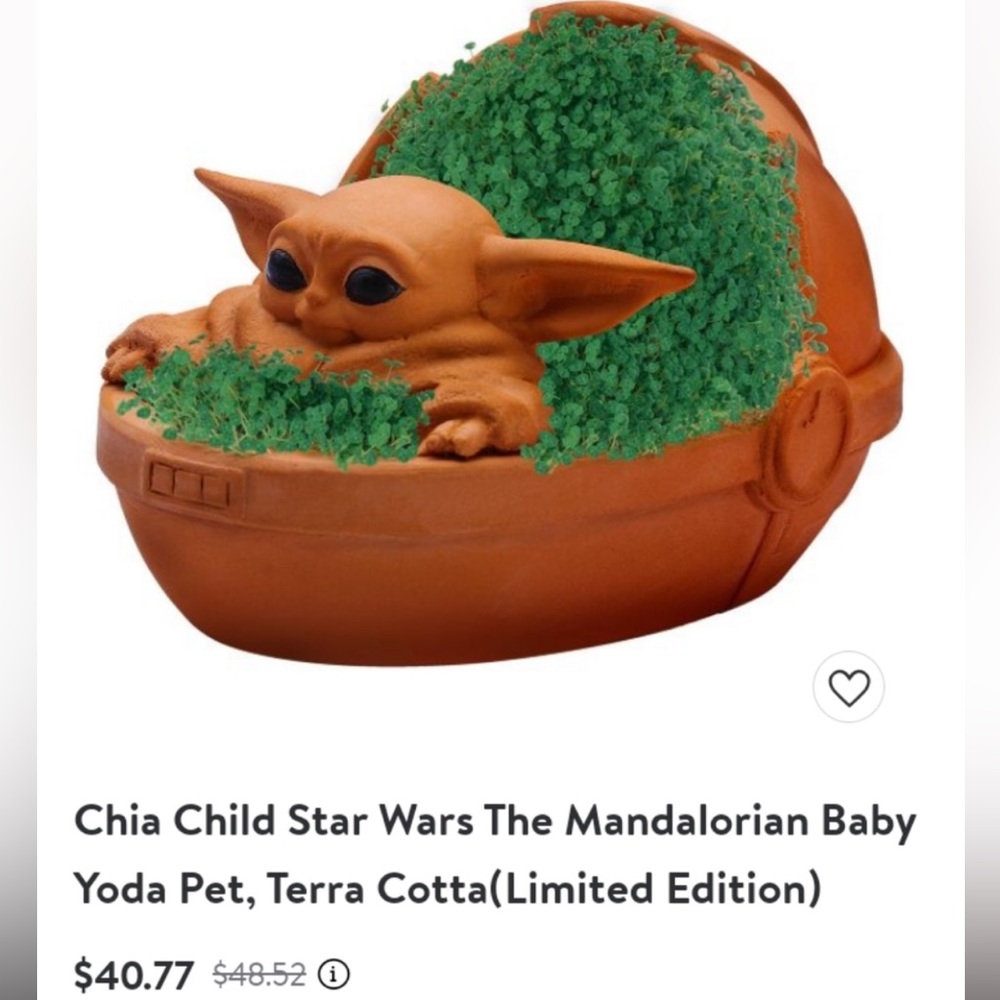 Baby Yoda Chia Pet Tar Wars The Child Grogu Mandalorian Limited Edition New - Picture 2 of 5